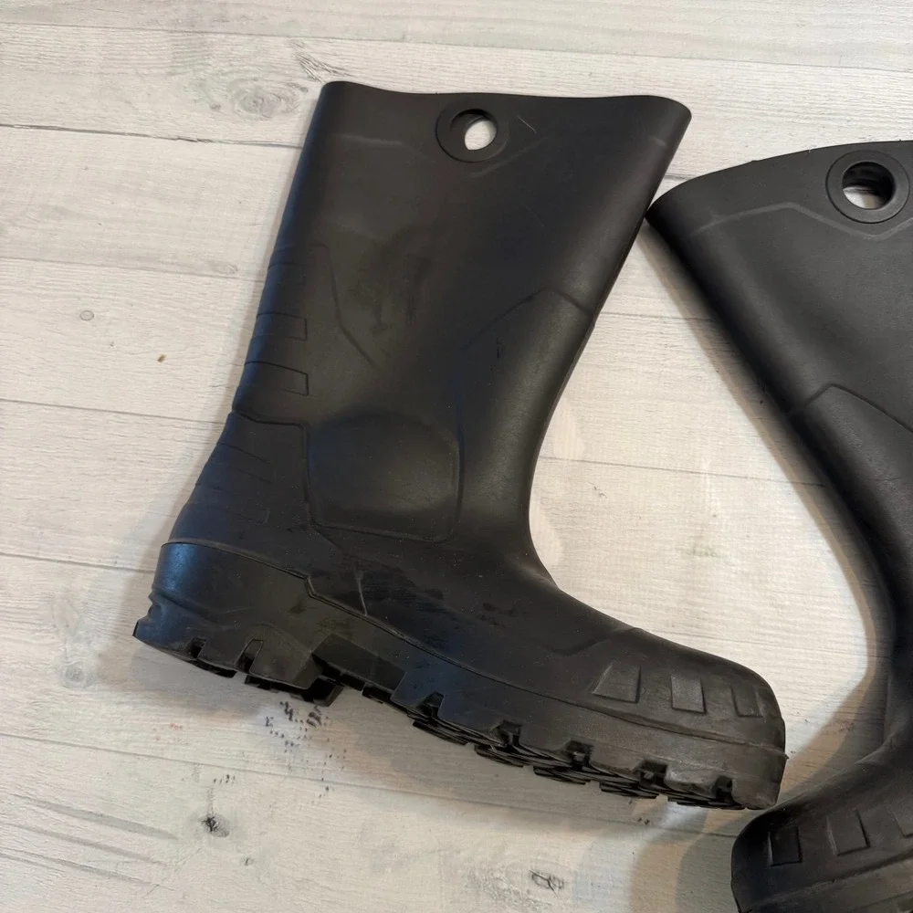 Dunlop unisex Black‎ Rubber Boots Steel Toe men 7 women 9